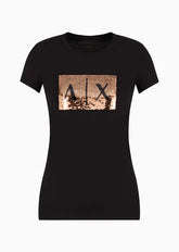 T-Shirt Women Black Armani Exchange Camiseta